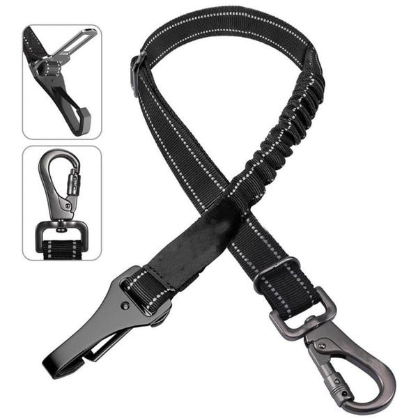 HKM-1818557 Multifunctional Reflective Elastic Seat Belt for Pets - Nylon, 54-90cm Length, 2.5cm Width