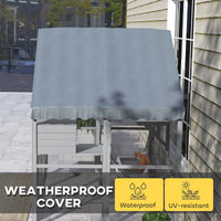 HKM-1818813 Wooden Cat Enclosure with Waterproof Cover, 2 Condos, 4 Platforms, Gray
