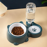 HKM-1818941 Tilted Pet Feeding Set with Removable Water Dispenser Bowl for Dogs and Cats