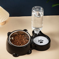 HKM-1818941 Tilted Pet Feeding Set with Removable Water Dispenser Bowl for Dogs and Cats