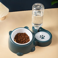 HKM-1818941 Tilted Pet Feeding Set with Removable Water Dispenser Bowl for Dogs and Cats