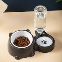HKM-1818941 Tilted Pet Feeding Set with Removable Water Dispenser Bowl for Dogs and Cats