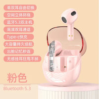 HKM-181907 Transparent Wireless Bluetooth In-Ear Headset with High Sound Quality and LED Battery Indicator