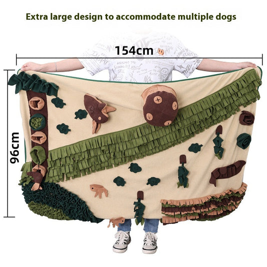HKM-1819581 Extra Large Forest Sniffing Pad for Dogs - Energy-Consuming Puzzle Toy in Green/Brown
