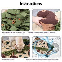HKM-1819581 Extra Large Forest Sniffing Pad for Dogs - Energy-Consuming Puzzle Toy in Green/Brown