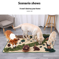 HKM-1819581 Extra Large Forest Sniffing Pad for Dogs - Energy-Consuming Puzzle Toy in Green/Brown