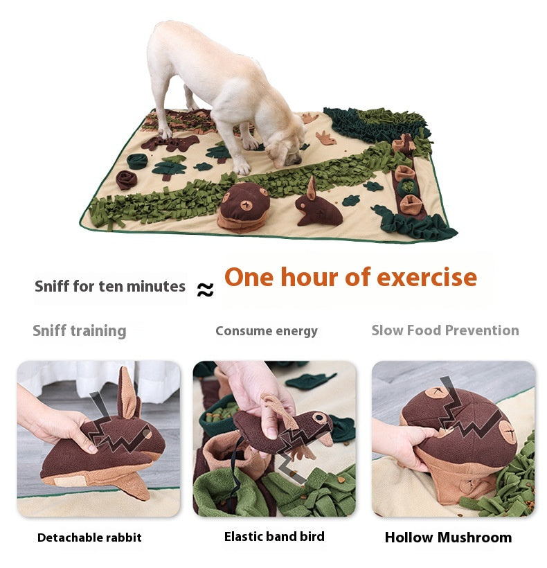 HKM-1819581 Extra Large Forest Sniffing Pad for Dogs - Energy-Consuming Puzzle Toy in Green/Brown