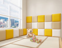 HKM-181971 Soft Package Wall Surround - Self-Adhesive in White, Sky Blue, Light Pink, Beige, and Pink, 30x30cm