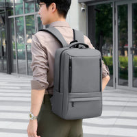 HKM-181971 Waterproof Nylon Laptop Backpack for Men & Women - USB Charging, 17 Inch Black Design