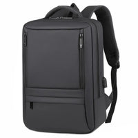 HKM-181971 Waterproof Nylon Laptop Backpack for Men & Women - USB Charging, 17 Inch Black Design