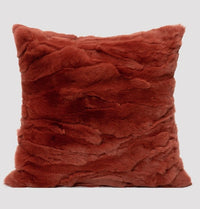 HKM-182035 Rust Red Crystal Cushion Pillow in Plush - 45x45cm & 30x50cm Options Available