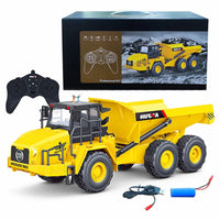 HKM-182163 1/16 Scale RC Dump Truck Toy - Remote Control Construction Vehicle for Kids 5+