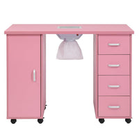 HKM-182227 MDF Nail Art Table with 4 Removable Drawers and Fan, Professional Design for Salons and Spas
