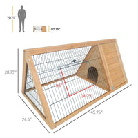 HKM-1822397 Outdoor Rabbit Hutch with Indoor Sleeping Area and Ventilated Design