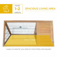 HKM-1822397 Outdoor Rabbit Hutch with Indoor Sleeping Area and Ventilated Design