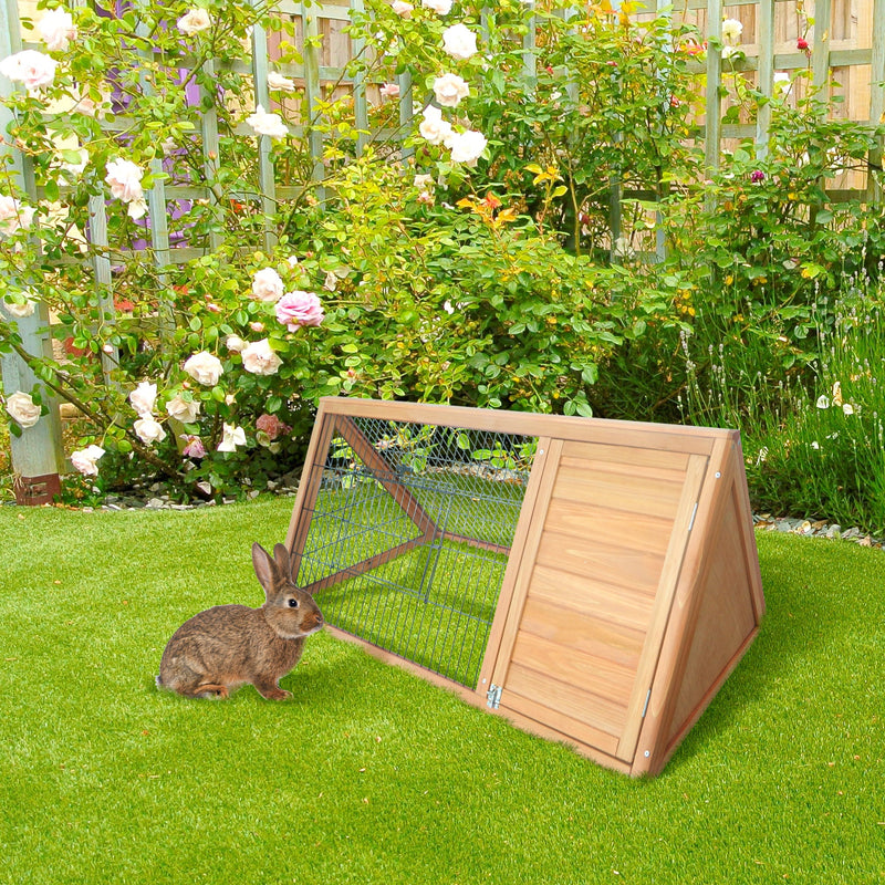 HKM-1822397 Outdoor Rabbit Hutch with Indoor Sleeping Area and Ventilated Design
