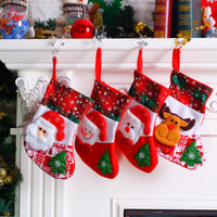 HKM-182355 Festive Cloth Christmas Ornament Socks - 25x14x19 cm