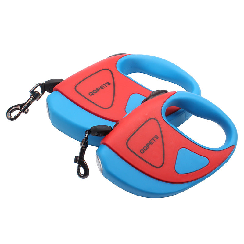 HKM-1824317 Retractable Dog Traction Rope with Light - Scalable, Available in Black & White, Green, Red, Lengths of 3m & 5m