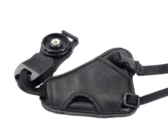 HKM-182483 Universal Non-Slip Triangle Wrist Strap for SLR and Micro Single Cameras, Adjustable 20KG Capacity, Black PU Material