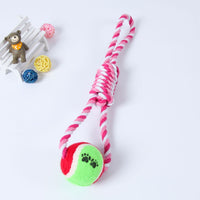 HKM-1825341 Durable Cotton String Dog Toy for Medium to Large Dogs - 38cm in Red, White, and Blue