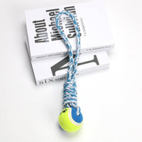 HKM-1825341 Durable Cotton String Dog Toy for Medium to Large Dogs - 38cm in Red, White, and Blue