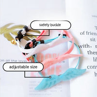 HKM-1826493 Adjustable Dog Collar with Bell and Angel Wings in Multiple Colors
