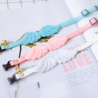 HKM-1826493 Adjustable Dog Collar with Bell and Angel Wings in Multiple Colors