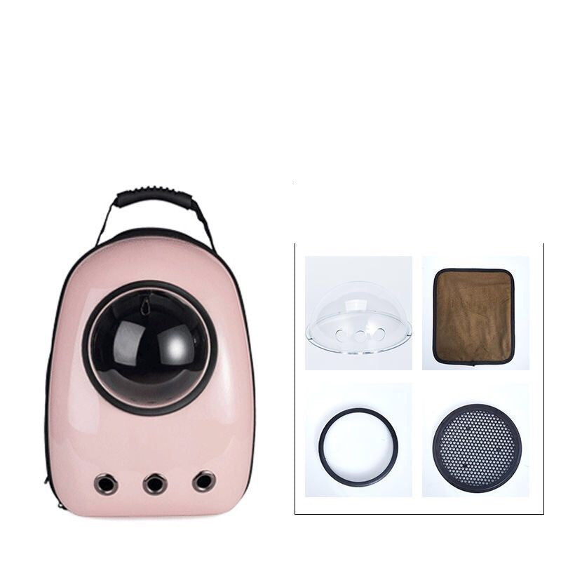 HKM-1826749 Transparent Space Capsule Pet Backpack for Cats and Small Dogs with Acrylic Cover, Multi-Color Options