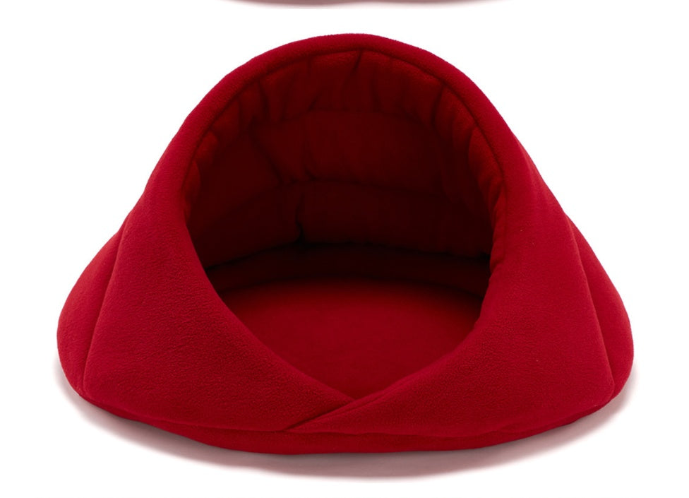 HKM-1828541 Cozy Fleece Pet Nest for Dogs - Soft, Warm Kennel Mat with Supportive Fiberglass Rod