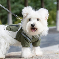 HKM-1829053 Outdoor Adventure Vest for Small and Medium Dogs, Warm Cotton Windbreaker with Leash Ring and Secure Pocket