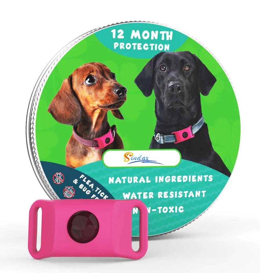 HKM-182931 Flea and Tick Prevention Collar for Dogs – Adjustable Black, Dark Pink, and Green Color Options