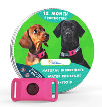 HKM-182931 Flea and Tick Prevention Collar for Dogs – Adjustable Black, Dark Pink, and Green Color Options
