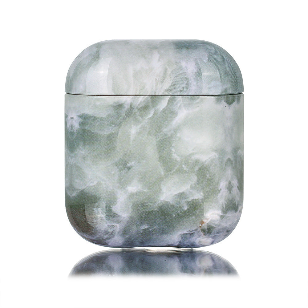 HKM-182931 Marble Leopard AirPods Case - Stylish Clamshell Design for AirPods 1/2 Compatibility