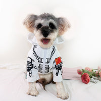 HKM-1830845 Cosmic Adventure Padded Jacket for Pets - Teddy Bear Design in Black and White