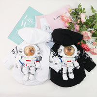 HKM-1830845 Cosmic Adventure Padded Jacket for Pets - Teddy Bear Design in Black and White