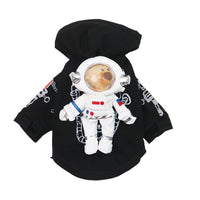 HKM-1830845 Cosmic Adventure Padded Jacket for Pets - Teddy Bear Design in Black and White