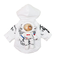 HKM-1830845 Cosmic Adventure Padded Jacket for Pets - Teddy Bear Design in Black and White