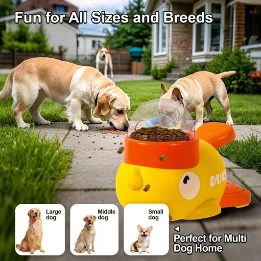 HKM-1831101 Interactive Dog Puzzle Feeder with Cartoon Duck Design - Anti-Slip Treat Dispenser for Training and Play