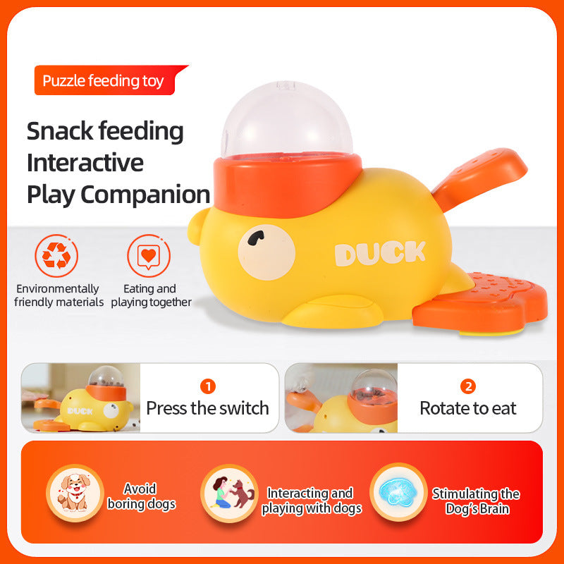 HKM-1831101 Interactive Dog Puzzle Feeder with Cartoon Duck Design - Anti-Slip Treat Dispenser for Training and Play