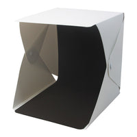 HKM-183123 20cm Portable Pop-Up LED Light Box for Personal Photography with Black and White Backgrounds
