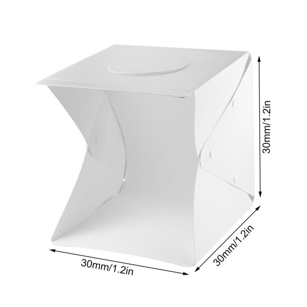 HKM-183123 20cm Portable Pop-Up LED Light Box for Personal Photography with Black and White Backgrounds