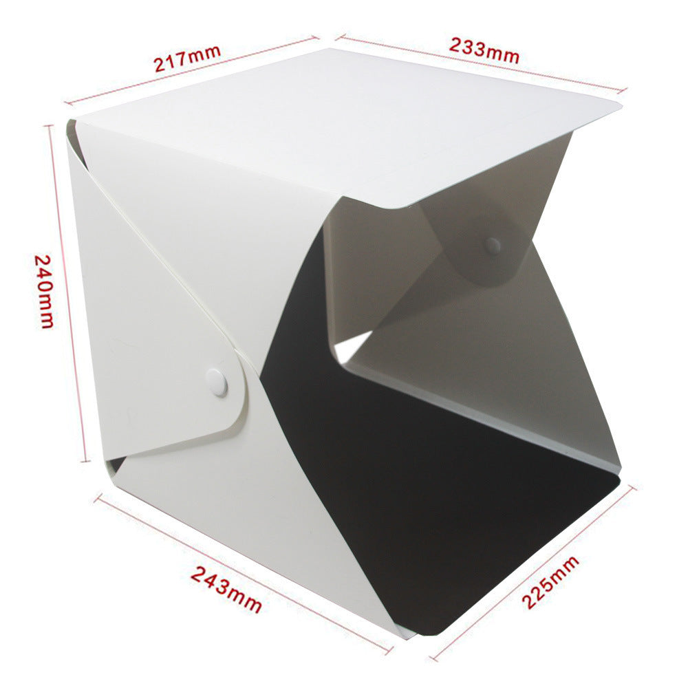 HKM-183123 20cm Portable Pop-Up LED Light Box for Personal Photography with Black and White Backgrounds