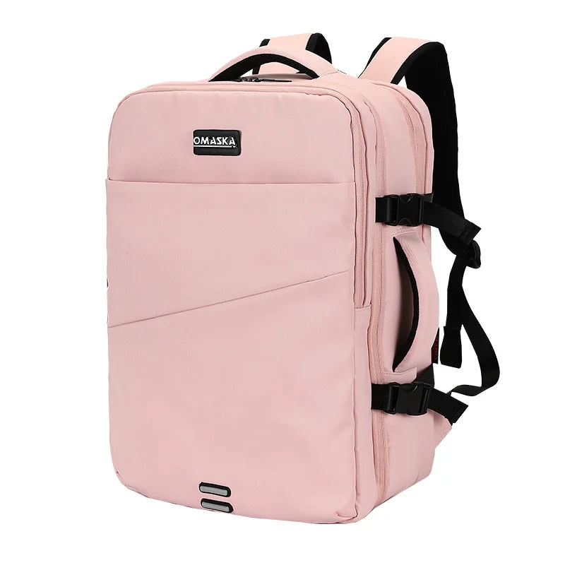 HKM-183123 Large Capacity 17-Inch Waterproof Nylon Laptop Backpack with Extension Layer for Students