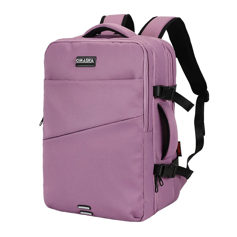 HKM-183123 Large Capacity 17-Inch Waterproof Nylon Laptop Backpack with Extension Layer for Students