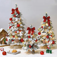 HKM-183187 Flocking Mini PVC Pointed Christmas Tree Decorations - Gold, Golden Red, Golden Brown - 60cm
