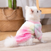 HKM-1832637 Colorful Autumn and Winter Plush Pet Clothes for Cats, XS to L Size Options