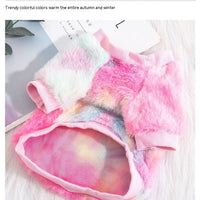 HKM-1832637 Colorful Autumn and Winter Plush Pet Clothes for Cats, XS to L Size Options