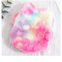 HKM-1832637 Colorful Autumn and Winter Plush Pet Clothes for Cats, XS to L Size Options