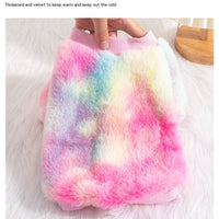 HKM-1832637 Colorful Autumn and Winter Plush Pet Clothes for Cats, XS to L Size Options