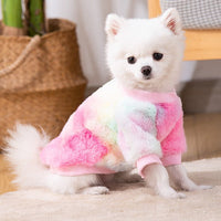 HKM-1832637 Colorful Autumn and Winter Plush Pet Clothes for Cats, XS to L Size Options